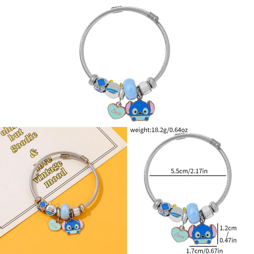 Stitch Cartoon Anhänger Perlenarmband Mit Zinklegierung Charme Zum Verschenken