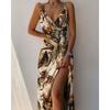 YYFS Damenmode, Sommer, Frühling, einfarbig, ärmellos, V-Ausschnitt, hohe Taille, Freizeitkleider