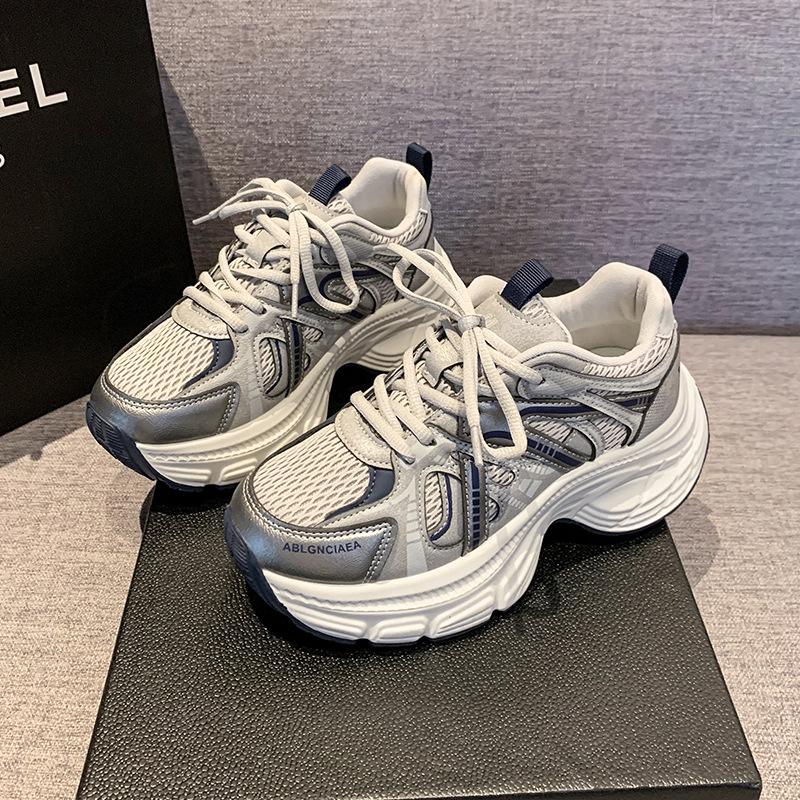 

European station platform dad shoes women s 2025 autumn new super fire versatile mesh running casual sports shoes women 40 синий