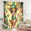 2pcs,Curtains Cute Christmas Deer with Ornaments (2) Modern Curtains&Window Treatment Fabric Curtains Versatile All for Kitchen