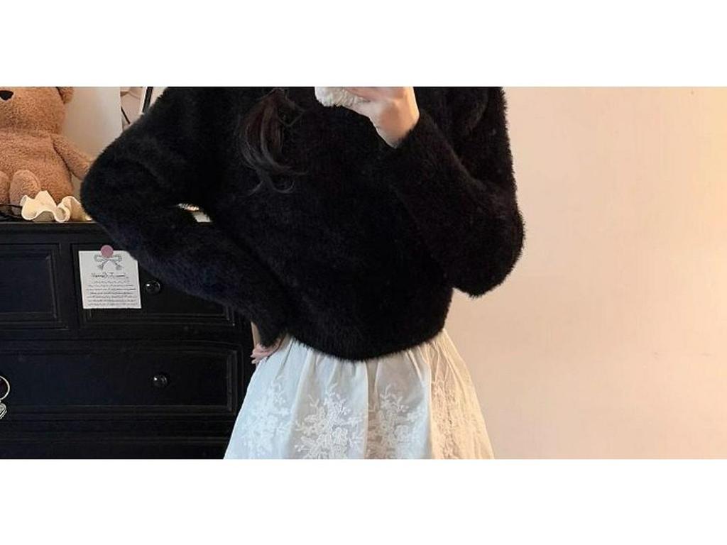 Korean High Waist Lace Mini Skirt - Women's Spring White Layered Design