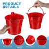 PATIKIL x Small Metal Buckets with Pack of 6 Mini Galvanized Buckets for Party Favors and Red 2.7" 2.3" Handles, Crafts, Decorations,