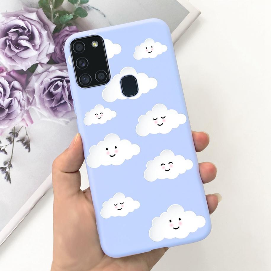 For Samsung A21S Case SM-A217F A 21S Back Cover Fashion Flower Cartoon TPU Soft Silicone Phone Case For Samsung Galaxy A21s Capa