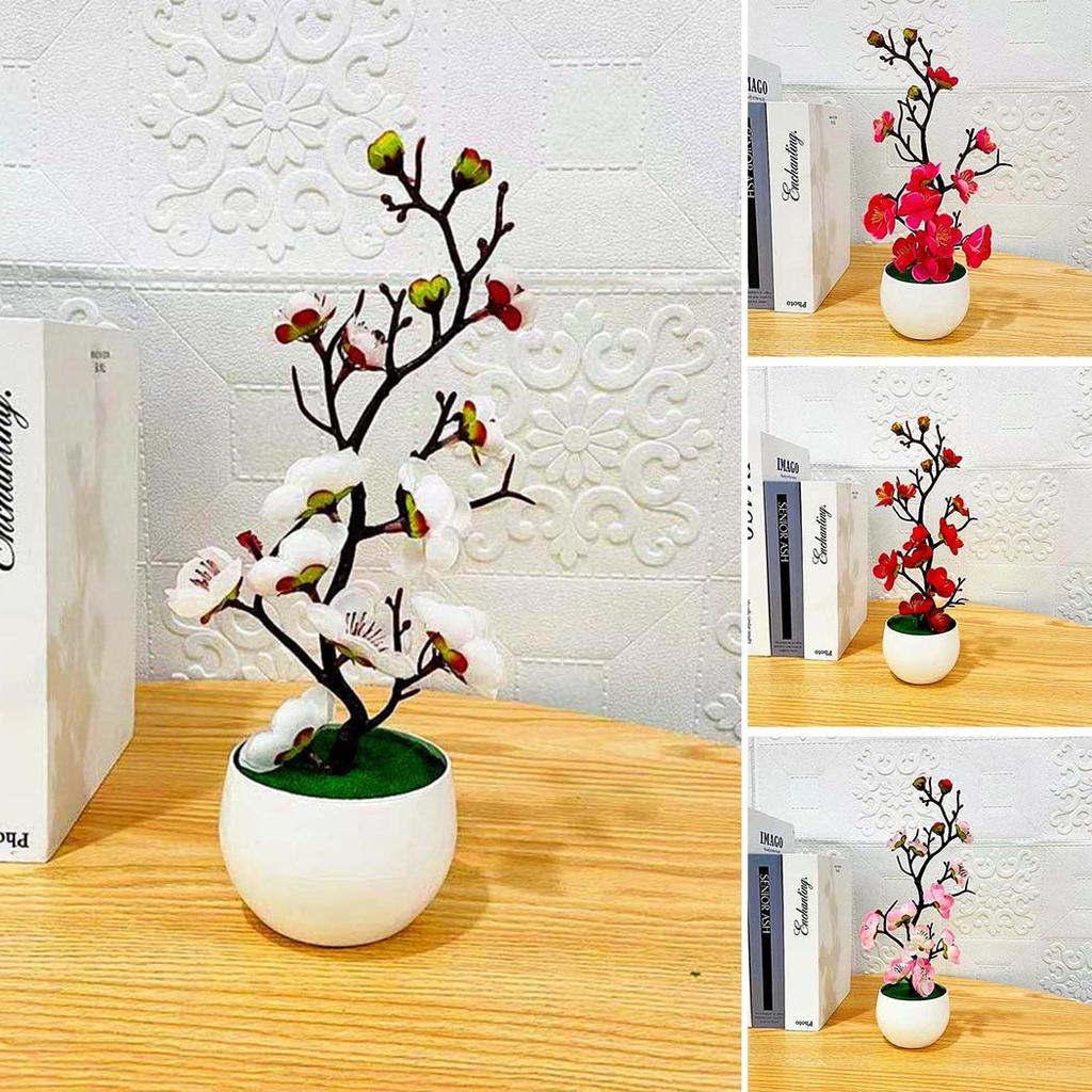 Artificial Potted Flower Plastic Plum Table Decorative