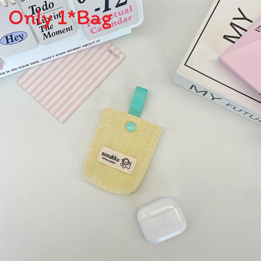 Modern Minimalist Earphone Case With Polyester Fabric For Travel And Desk Storage