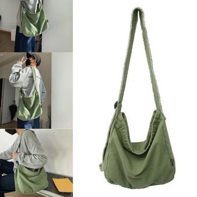 Aesthetic Shoulder Bag for Women Student Book Bag Casual Sling Purse Canvas Crossbody Bag Large Capacity Messenger Bag