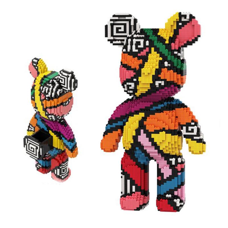 

Swimming Bear Puzzle building blocks Parent-child DIY interlocking 3D Micro Diamond Brick Toys For Girl Kids Christmas Gifts