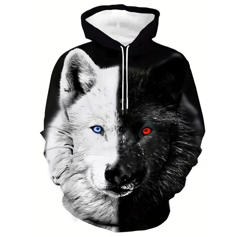 Vintage Tiger Men's Hoodie 3d Print Tops Fashion Animal Graphics Long Sleeve Men Oversized Streetwear Tees
