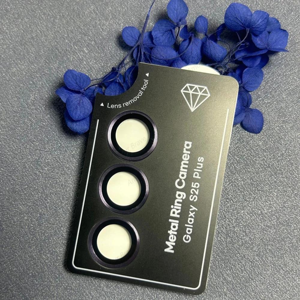 Alloy Ring Tempered Glass Lens Protector For Samsung Galaxy S26 S25 Edge S24 Ultra Plus FE HD Metal Camera Film Cover 1 Set