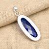 Blå Safir Ädelsten Handgjord 925 Sterlingsilver Fantastiskt Smycke Hänge