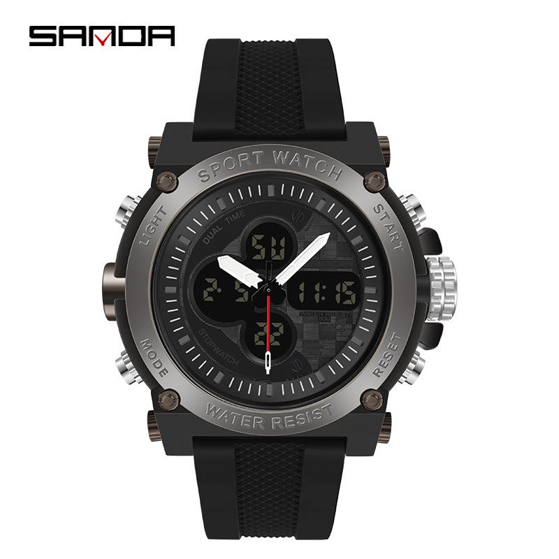 New Sanda Stylish Waterproof Multifunctional Luminous Electronic Watch