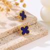 13MM titanium steel non fading clover earrings, high-grade titanium steel 18k earring accessories