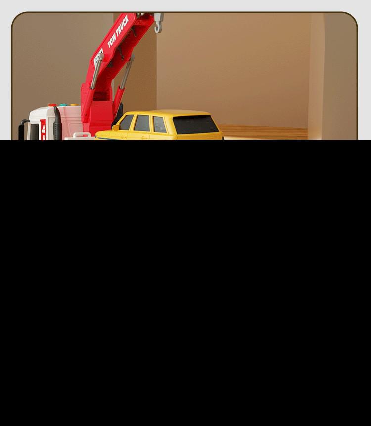 Large Rescue Tow Truck Crane Flatbed - Educational Engineering Transport Toy for Kids