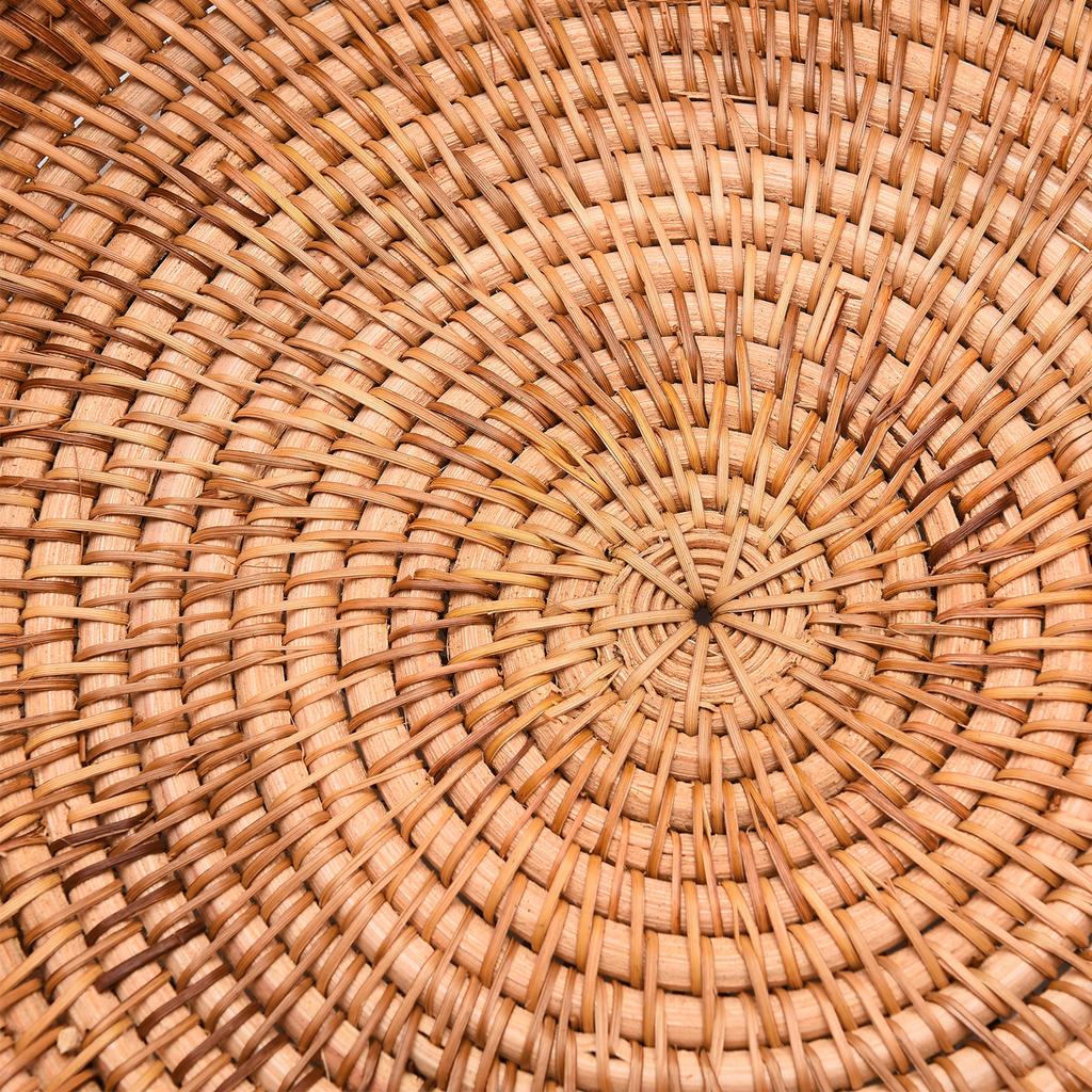 Handmade Rattan Storage Basket Round Fruit Basket Tray Basket Candy Storage Basket