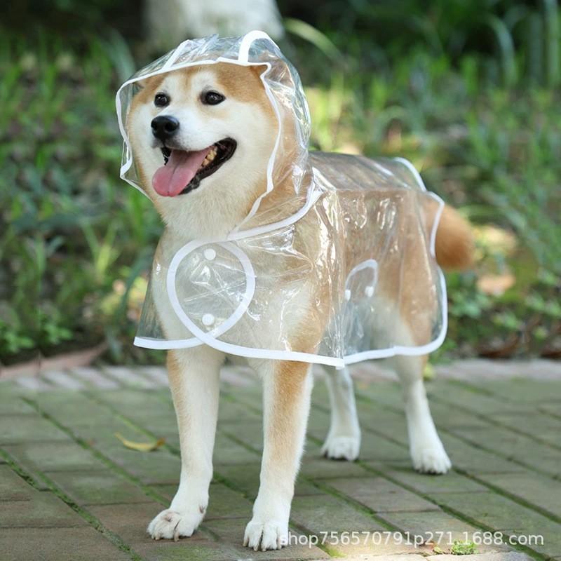 Transparent Waterproof Dog Raincoat Large Breeds Windproof Pet Coat All-Season S To 8XL