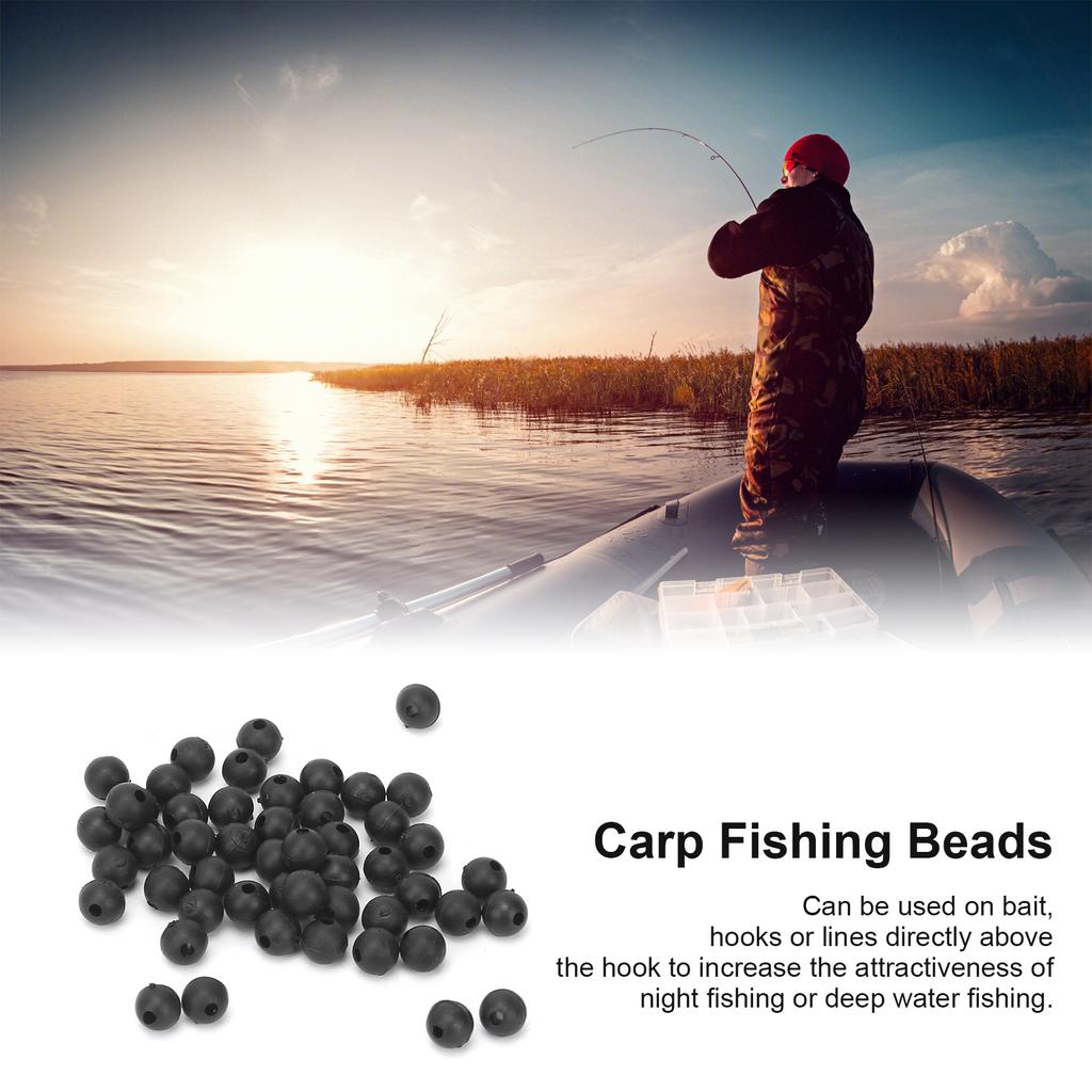50pcs Carp Fishing Beads Diameter 6mm Soft Carp Fishing Rig Beads Carp Fishing Accessories