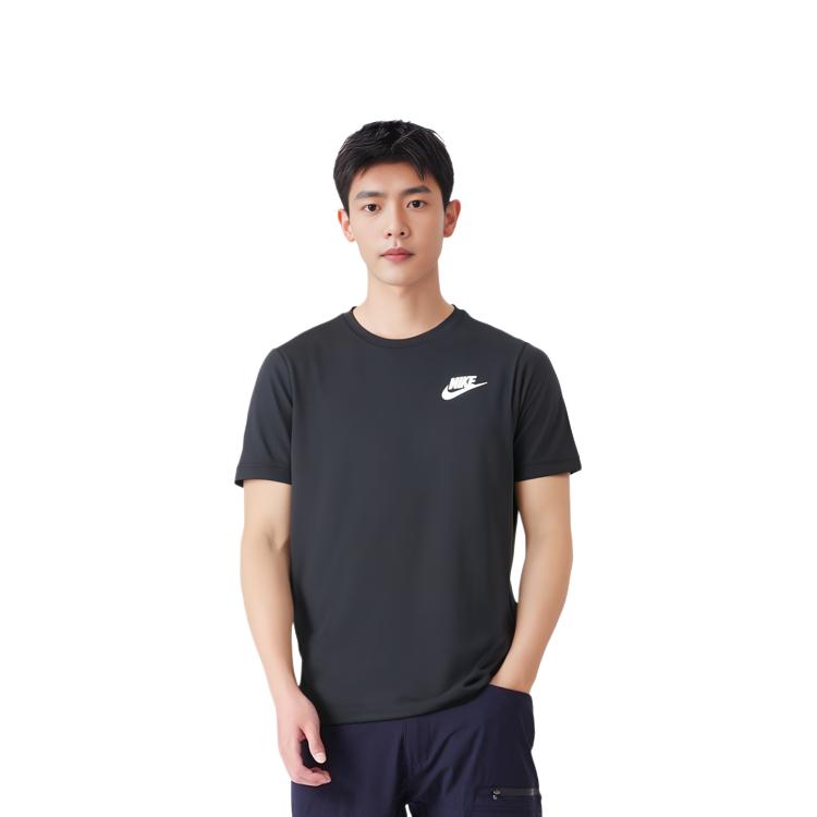 Nike Round Neck Pullover Letter Logo Print Breathable Short Sleeve T-Shirt Men T-Shirts Black 833893-010