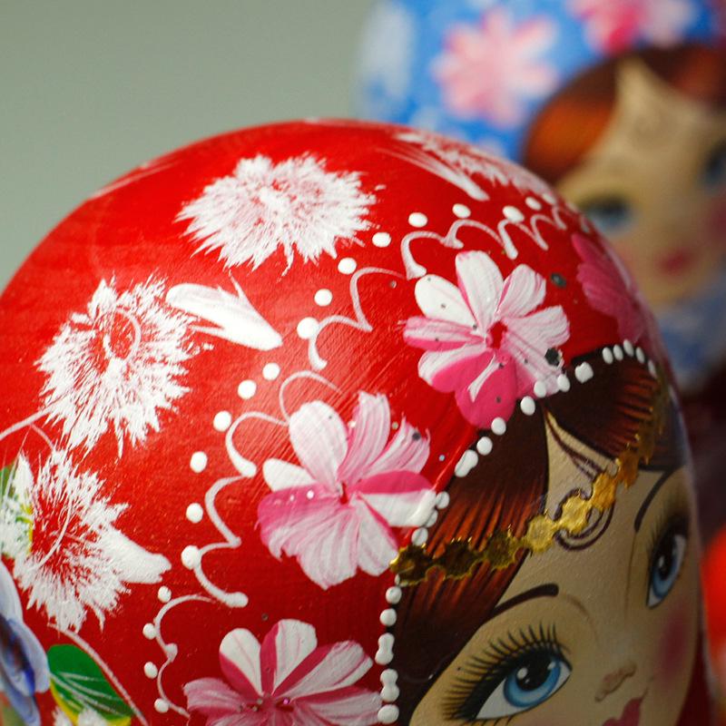 Wooden Painted Russian Nesting Dolls: 5, 7, 10, or 15 Layer Craft Toy & Souvenir