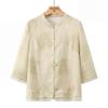 Datang Furen New Chinese Style Summer Disc Button Blouse for Middle-Aged Women