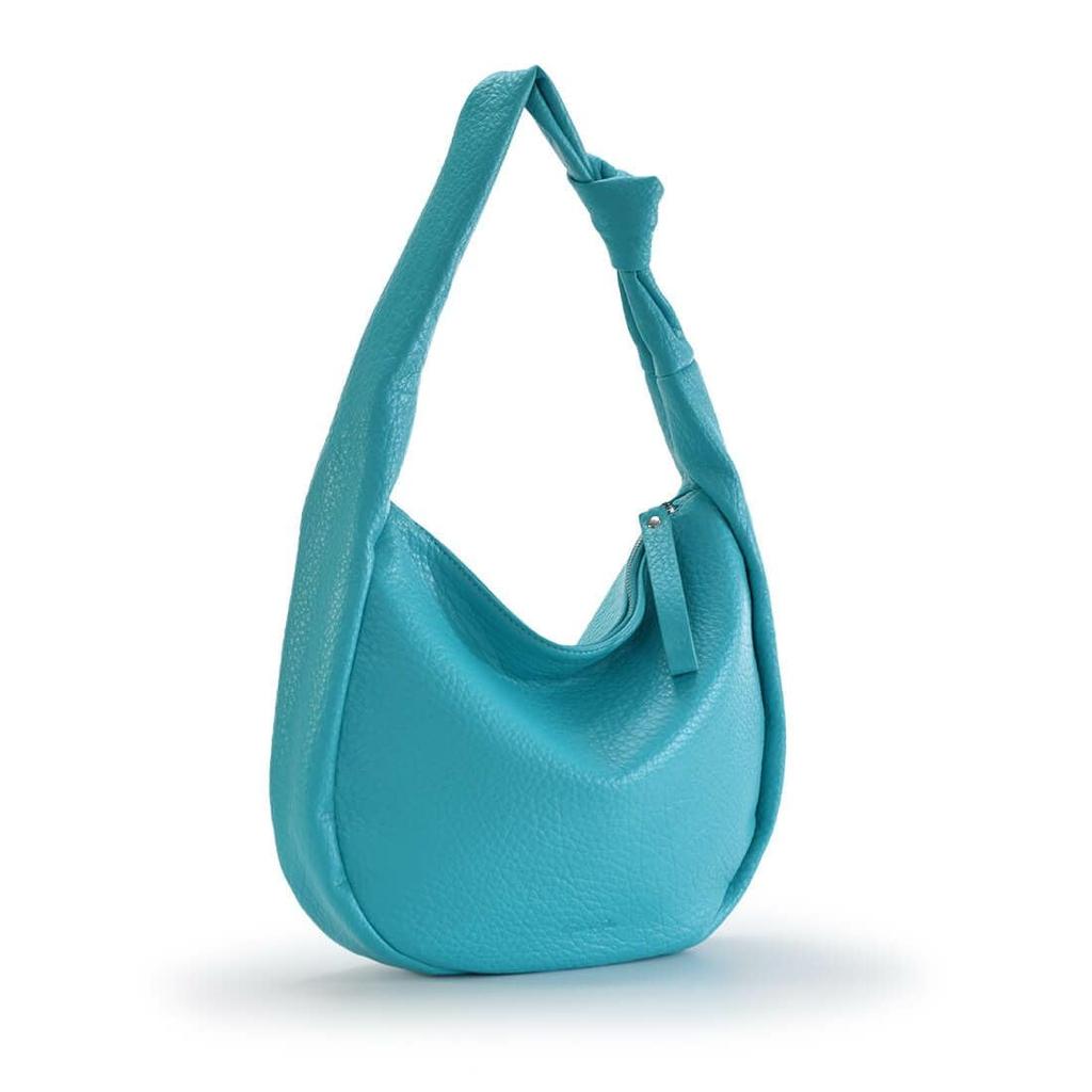 Barcos Knot Motif Shoulder Bag for Women, High-Quality Wrinkled Synthetic Leather, Gray