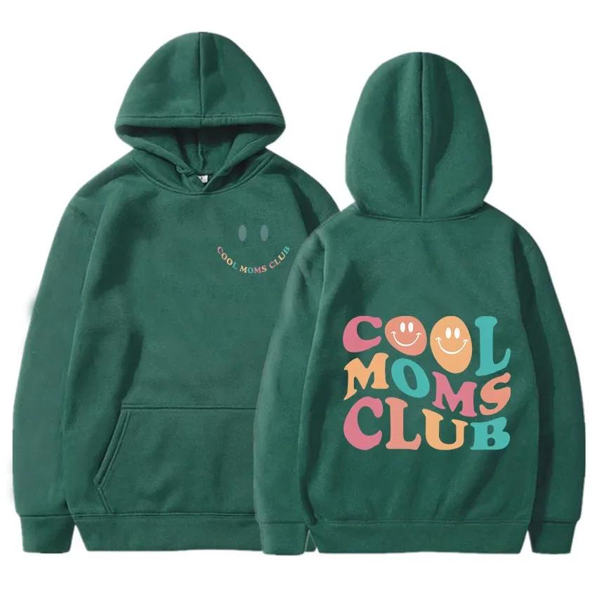 Cool Moms Club Double Sided Letter Printing Sweatshirts Men Cartoon Design Sense of Personality Fashion Long-sleeved Original