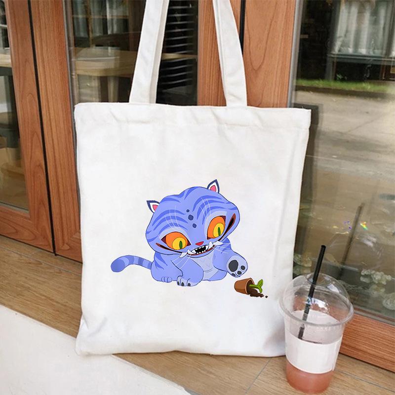 

KPOP Demon Hunter Tiger Print Student Shoulder Canvas Bag Shopping Tote Bag KTY 35*40