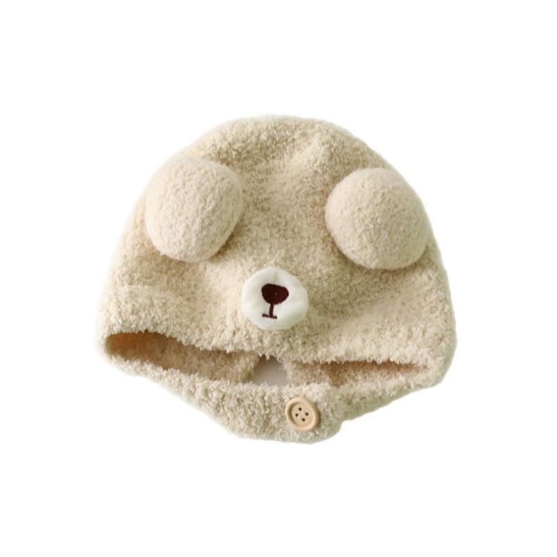 Soft Winter Plush Bear Ear Kids Hat Warm Windproof Multiple Colors For Toddlers Outdoor Daily Use