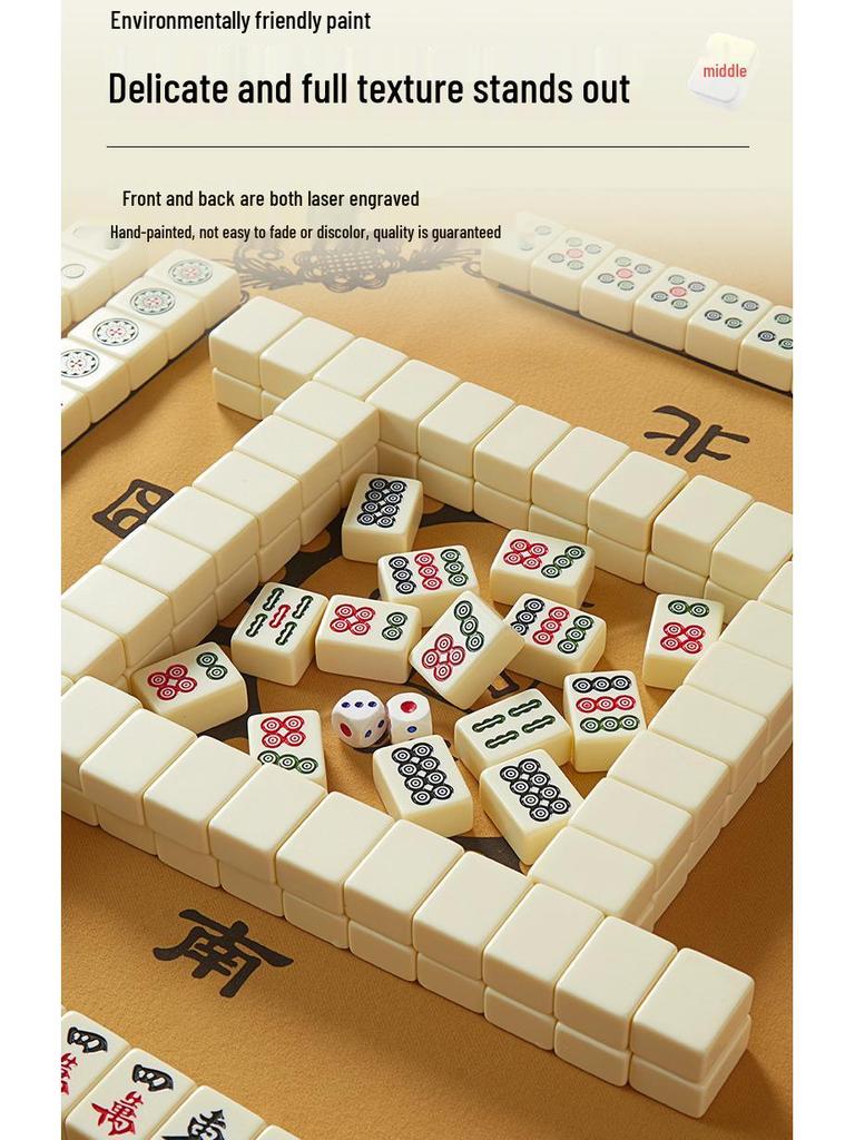 Elfenbeinweißes Mahjong-Fliesenset: Hausgemachte Handpolitur, Makellos, Große, Mittlere & Kleine Größen, Originalprodukt