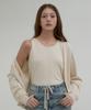 VLETI Logo Embroidered Cardigan & Sleeveless Set (Cream Beige)