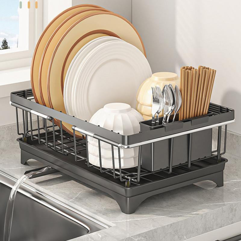 Sink Drying Rack Expandable Large Capacity Kitchen Sink Dish Drain Rack For Apartment Small Space Cups Bowls Plates Vegetables