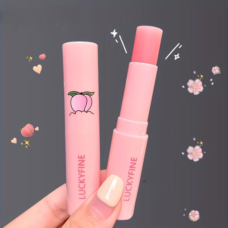 1PC Natural Peach Lip Balm Long-lasting Moisturizing Lipstick Temperature Change Color Lipstick