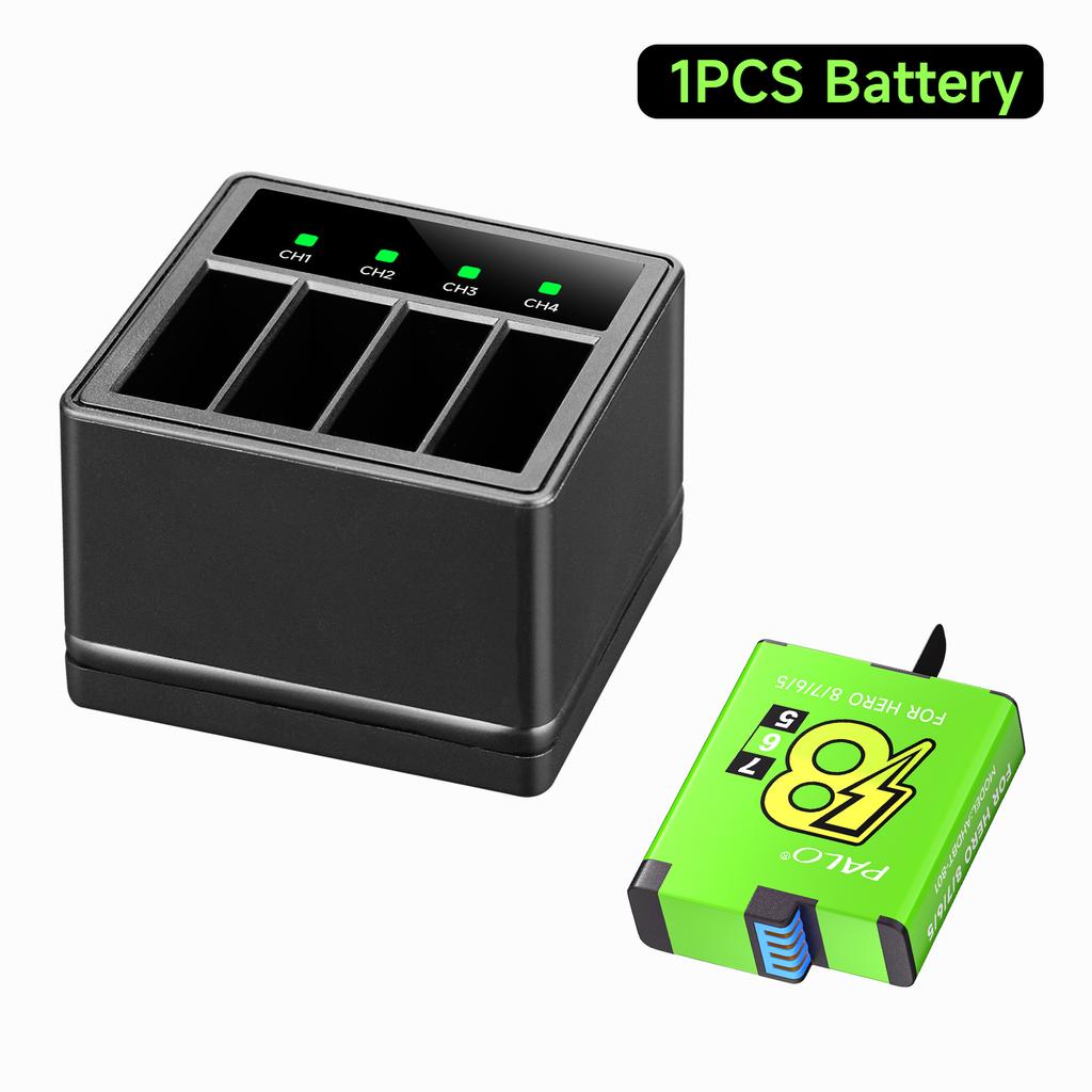 For GoPro 8 7 5 6 battery+4 Solts LED Light Battery Charger Storage Box With usb cable For Gopro Hero 8 7 hero 5 HERO 6 Camera