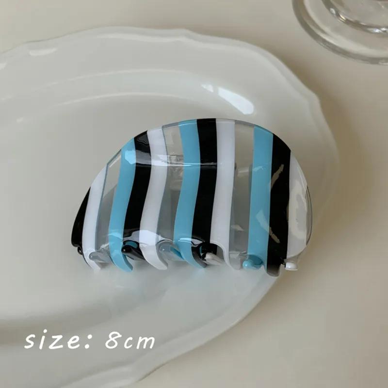 Acetate Hair Claw Medium Size Colorful Grid Plaid Stripe Hair Clip Shark Clips Girls Women Hair Accessories