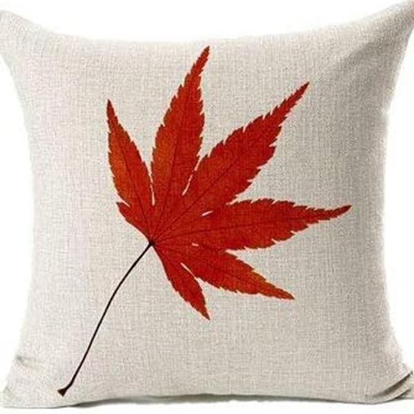 Autumn Thanksgiving Column Pillowcase Maple Leaf Print Home Living Room Sofa Pillowcase