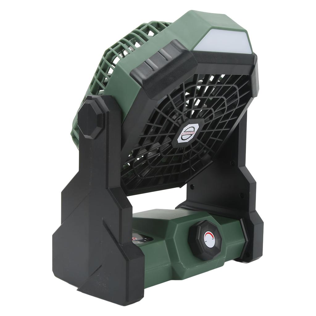Outdoor Camping Fan ABS Stepless Lighting Portable 7800mah 5V Rechargeable Light for Traveling Black and Green