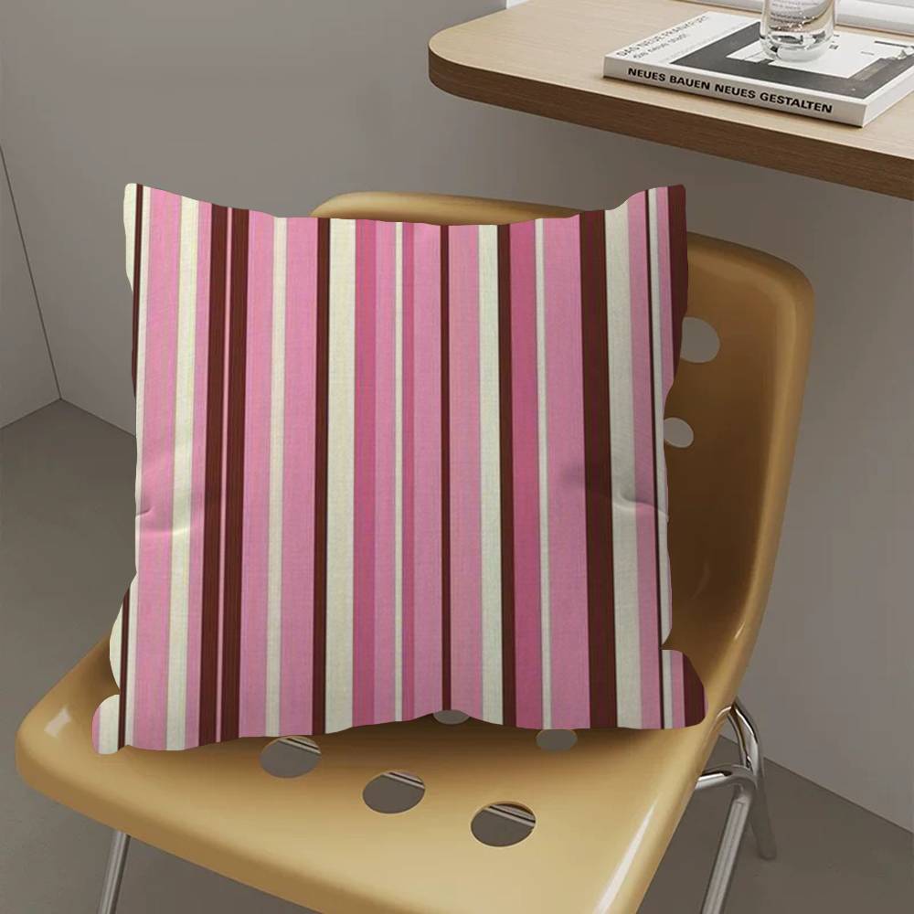 Fashion Stripes Design Art Pink Color Personalized Pillow Dust Cover Bedroom Kids Party Decoration Pillowcase Birthday Gift