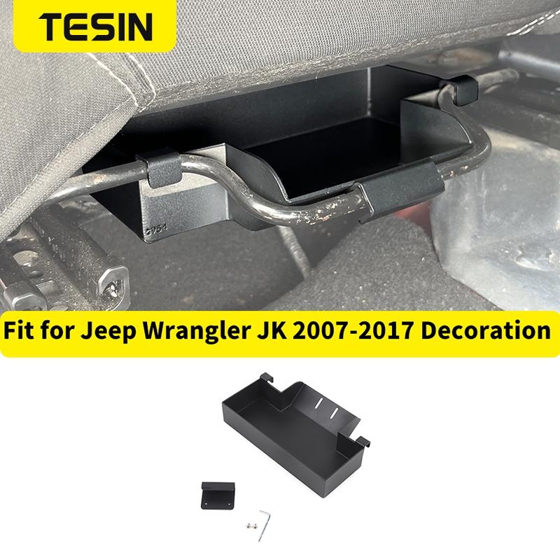TESIN Car Front Seat Under Storage Box Organizer Tray fit for Jeep Wrangler JK 2007-2017 Stowing Tidying Interior Accessories