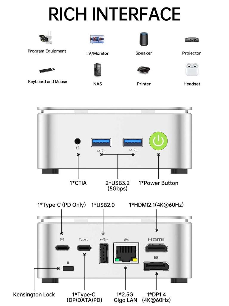 MINIPC GMK G10  16G+1T SSD  AMD Ryzen 5 3500U Radeon Vega 8 Graphics WINDOWS 11