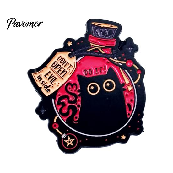 Daily Wear Brooch Cartoon Black Cat Pin, Enamel Animal Lapel Pin for Jewelry Men Women, Decorative Badge Clothing Bags Scarves Sweaters Pattern
