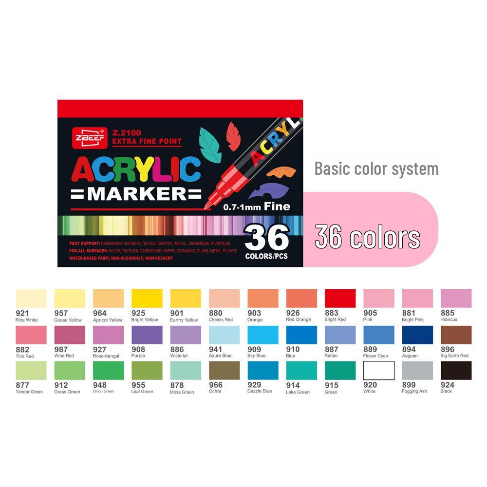Guangna 2100 Fine Tip Acrylic Marker Set - 120/240 Colors, Press-Type, Water-Based for Students