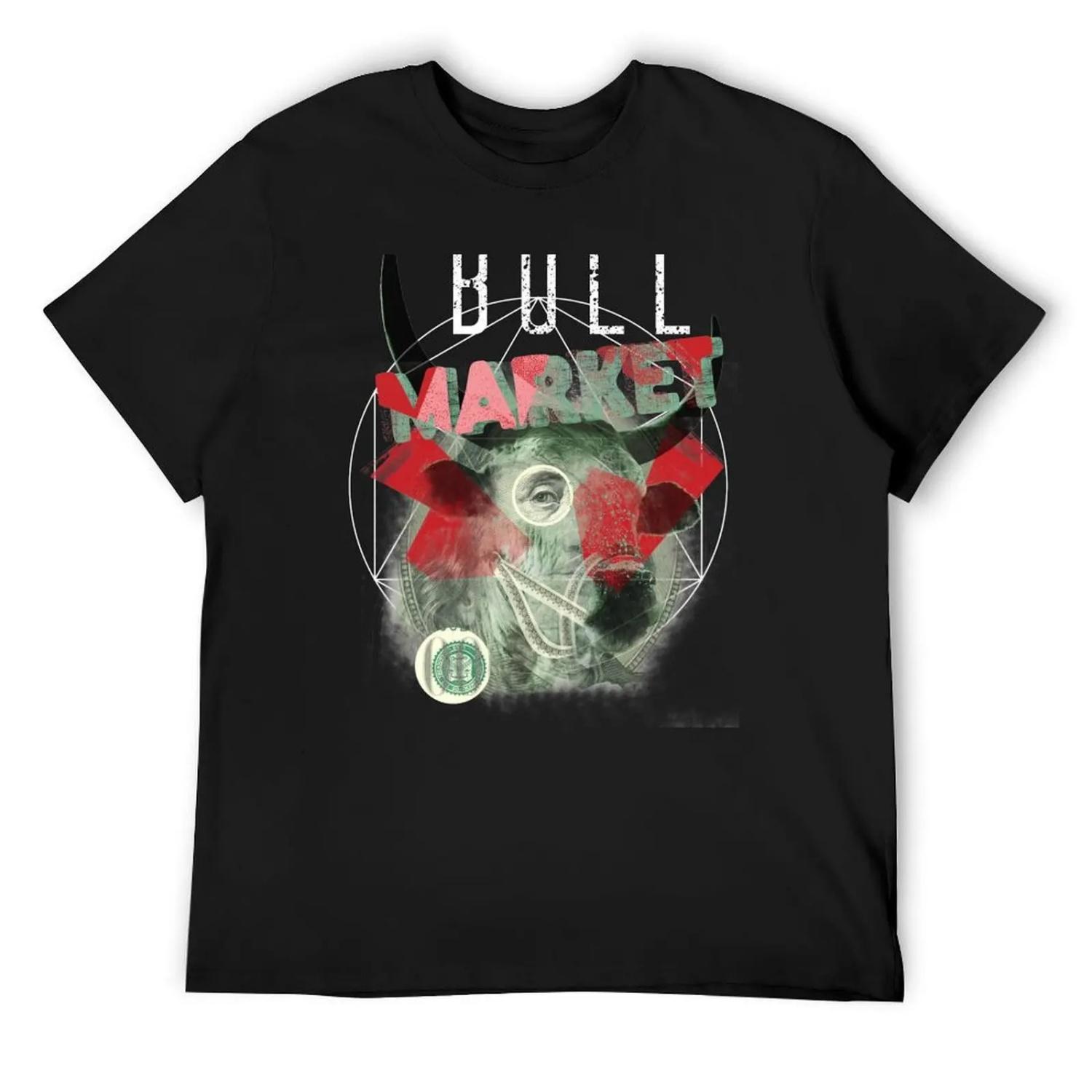 Bull Market T-Shirt anime figures shirts graphic mens champion t shirts XXXXXL чёрный