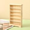 Miniature Library Wooden Bookshelf Model Realistic Dollhouses Bookcase Cabinet Furniture Ornament Decors for 1:12 Scale