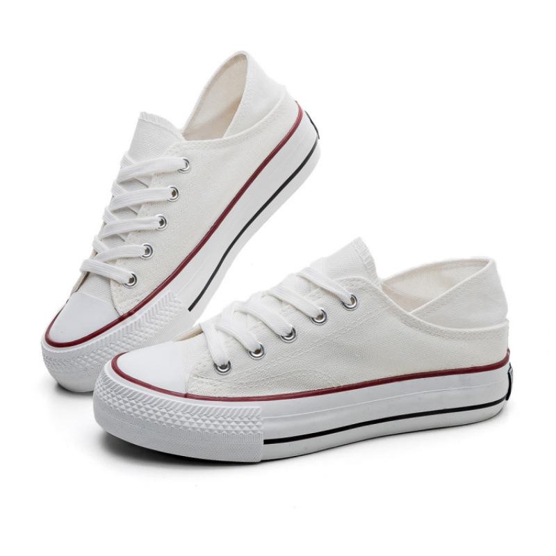 Platform canvas shoes women's 2024 spring new low-top little white shoes student versatile casual black board shoes cloth shoes