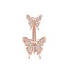 Flower Zircon Navel Ring Butterfly Heart Belly Button Ring Fashion Body Piercing Jewelry  Gift