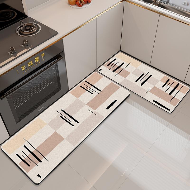 Kitchen Floor Mat Absorbent Carpet Diatom Mud Non-slip Foot Mats Simple Stripes Home Decoration Rug Alfombra De Cocina