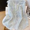 2025 New Style Summer Embroidery Thin Sequined Beaded Vest Vest Top