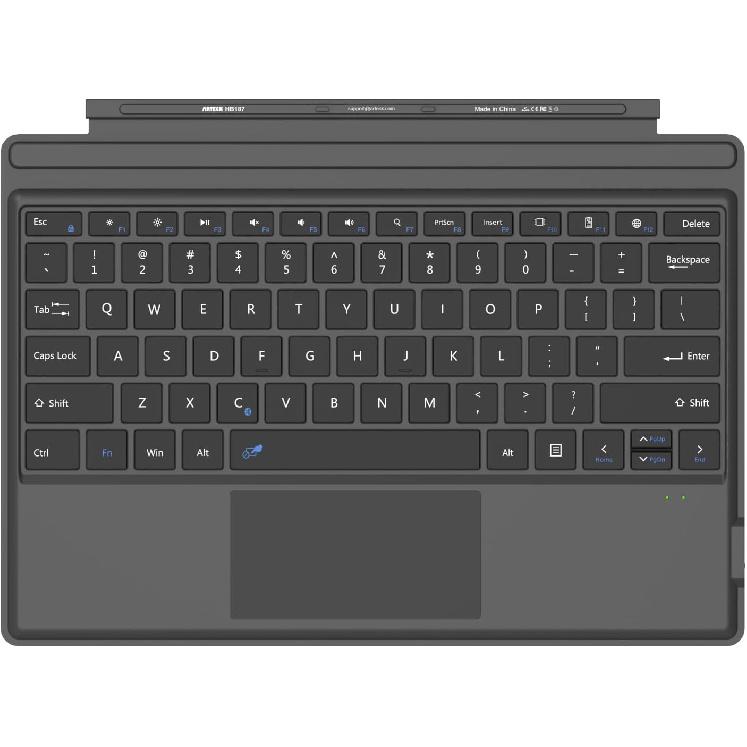 Arteck Microsoft Surface Pro Type Cover, Ultra-Slim Portable Bluetooth Wireless Keyboard with Touchpad Built-in Rechargeable Battery