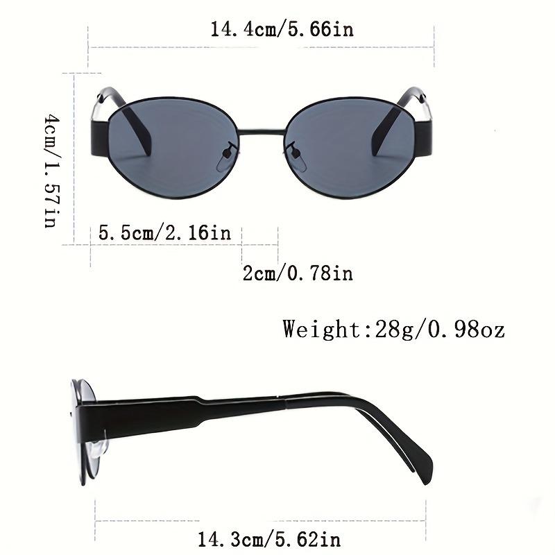4PCS Oval Sunglasses Small Frame Retro Simple Small Round Metal Fashion Women's Sunglasses