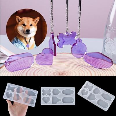 1PC rzemiosło żywiczne artykuły dla zwierząt narzędzie do wyrobu biżuterii DIY wisiorek silikonowe formy breloczek forma forma do żywicy pies kości wiszące tagi