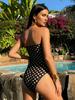 Retro Polka Dot Slimming One-Piece Swimsuit - Women's High-End Sexy Swimwear